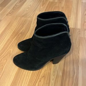 Allsaints black suede booties with zipper detail. Size 40 = US 9.